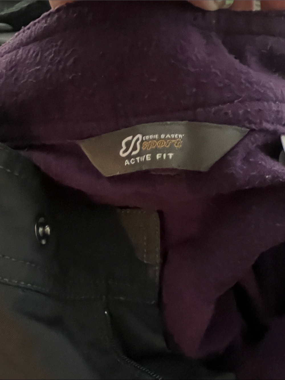 Eddie Bauer Black Snow Pants with Deep Purple Lining